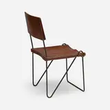 Rare chair from Chandigarh by Pierre Jeanneret, c. 1953-54, teak, enameled iron, sold Oct 2021
