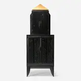 Wendy Maruyama, Custom chest, 1989, ebonized, carved, gilded and painted mahogany