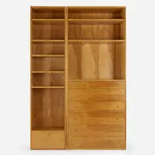 Isamu Noguchi, Custom shelving units from Isamu Noguchi's East 69th Street Apartment, New York, c. 1970, birch plywood, brass