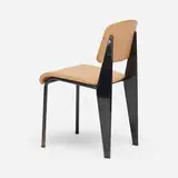 Jean Prouvé, Metropole chair, model 306, c. 1952, lacquered sheet steel, vinyl, aluminum, rubber