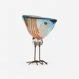 Pulcini by Alessandro Pianon, c. 1963, internally decorated blown glass, murrine, copper, sold Oct 2021