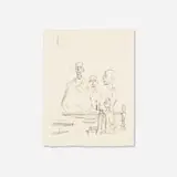 Sculptures in the Studio by Alberto Giacometti, 1963, etching, sold Oct 2021