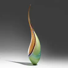 Lino Tagliapietra, Dinosaur, 2000, hand-blown glass with partial battuto and inciso surface