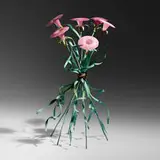 Flo Perkins, Hummingbird Bouquet, 2004, hand-blown glass, patinated bronze