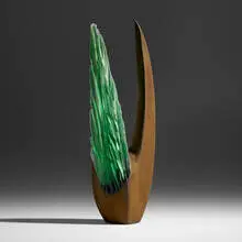 Alex Gabriel Bernstein, New Green Sprout, 2011, cast and carved glass, fused steel