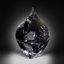 Afterglow by Christopher Ries, 2001, cut, ground, and polished optical crystal, sold Sep 2024