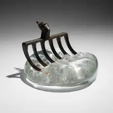Mary Shaffer, Forked, c. 1997, glass, found metal