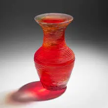 Sidney Hutter, Orange Clear Red Pink Jerry Vision Vase (Solid Vase Form #158), 2002, laminated glass