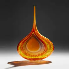 Angel Tear by Lino Tagliapietra, 2008, hand-blown glass, partial battuto and inciso surface, sold Sep 2024