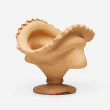 Large footed vase by George E. Ohr, 1898-1910, bisque earthenware, sold Sep 2024