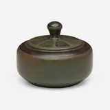 Rare humidor by Arthur Baggs and Sarah Tutt for Marblehead Pottery, 1908-20, glazed earthenware, sold Sep 2024