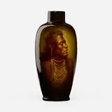 Curley, General Custer's Scout (Standard Glaze Native American portrait vase) by Grace Young for Rookwood Pottery, 1898, glazed earthenware, sold Sep 2024