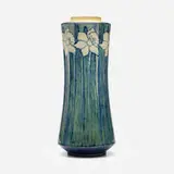 Tall and Early vase with daffodils by Harriet Joor for Newcomb College Pottery, 1902, glazed earthenware, sold Sep 2024