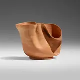 George E. Ohr, Exceptional vase, 1906, scroddled bisque earthenware