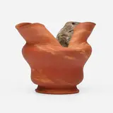 George E. Ohr, Vase, 1898-1910, scroddled bisque earthenware