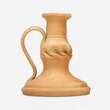 George E. Ohr, Chamberstick, 1898-1910, bisque earthenware