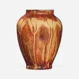 Rare vase with crocuses by Jane and Ralph Whitehead for White Pines Pottery, c. 1915, glazed earthenware, sold Sep 2024