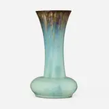 Fulper Pottery, Tall flaring vase, c. 1917-27, Flemington Green Flambé-glazed stoneware
