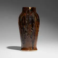 Experimental vase by Hugh C. Robertson for Dedham Pottery, 1896-1908, glazed stoneware, sold Sep 2024