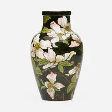 John Bennett, Vase with dogwood blossoms, 1882, glazed earthenware