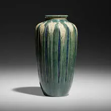 Marie de Hoa LeBlanc for Newcomb College Pottery, Early vase with crocuses, 1909, glazed earthenware
