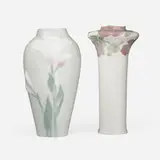 Rörstrand, Vases, set of two, c. 1900, glazed and carved porcelain