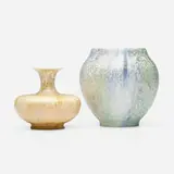 Kpm, Vases, set of two, c. 1900, crystalline-glazed porcelain