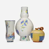 Wiener Werkstätte, Collection of three vessels, c. 1920, glazed earthenware