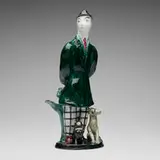 attribution for Wiener Werkstätte Susi Singer, Man with Dogs, c. 1920, glazed earthenware