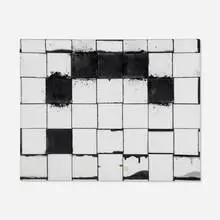 Jarbas Lopes, Untitled, 2013, charcoal and ink on woven elastic on wooden frame
