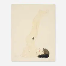 Ben Schonzeit, Nude Study: 19 June 86, 1986, graphite and watercolor on paper