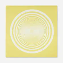 Francis Celentano, Elliptical Series B: White on Light Yellow, 1967, monoprint