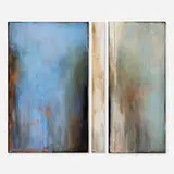 Ronald Chase, Blue/White/Blue (triptych), 1988, acrylic on canvas and panel