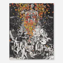 Scott Treleaven, Card #15, 2004, mixed media collage on paper laid to canvas