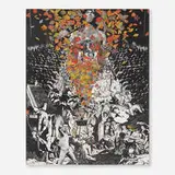 Scott Treleaven, Card #15, 2004, mixed media collage on paper laid to canvas