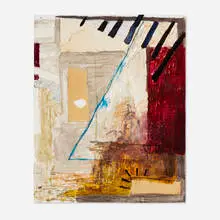 Maggi Brown, Collage with Red, 1988, mixed media collage on paper