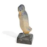 Hersent for Marcel Guillard & Editions Etling, Art Deco duck sculpture in speckled blue and yellow glazes