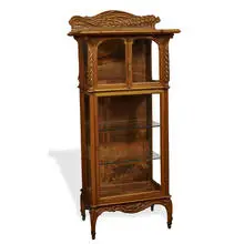 Émile Gallé, vitrine display cabinet with carved wheat decoration