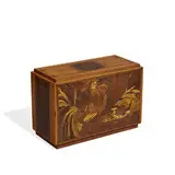 attribution Viennese Secessionist, marquetry cased cabinet with a cock and hen motif, Austria