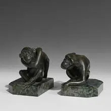 Georges Laurent, Chimpanzee Bookends, pair