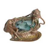 Art Nouveau, octopus and mermaid inkwell