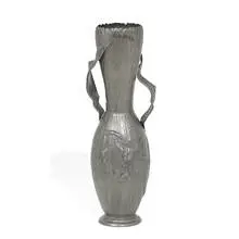 Kayserzinn, two-handled vase with a lily motif, #4017, Germany