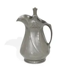 Kayserzinn, pitcher with stylized stingray and seaweed decoration, #4480, Germany