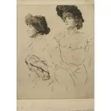 Mortimer Luddington Menpes, Three Faces of Sarah Bernhardt, circa 1900