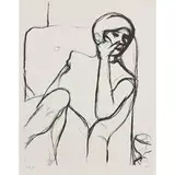 Seated Woman in Armchair, 1965 by Richard Diebenkorn, sold Apr 2022