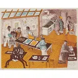 Warrington Colescott, History of Printmaking: Hayter Discovers Viscosity, 1976