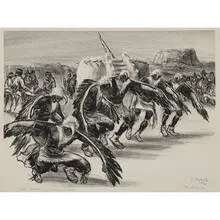 Ira Moskowitz, Eagle Dancers of Tesuque Pueblo, 1946