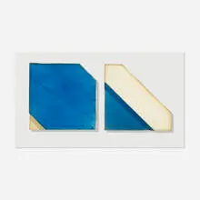 Richard Smith, Wide Stripe 45°, 1966, paper and acrylic construction with watercolor mounted to Plexiglas