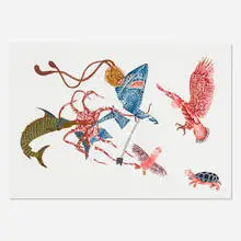 Raqib Shaw, Untitled, 2004, acrylic, metallic paint, graphite, glitter and rhinestones on paper