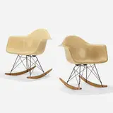 Charles Eames, RARs, set of two, 1950 / 1954, molded fiberglass, enameled metal, wood, rubber